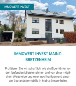 Investments bei WIWIN: Immowert Invest Mainz-Bretzenheim. Quelle & ©: WIWIN
